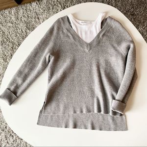 𝅺T by Alexander Wang Layered Merino Wool Sweater
